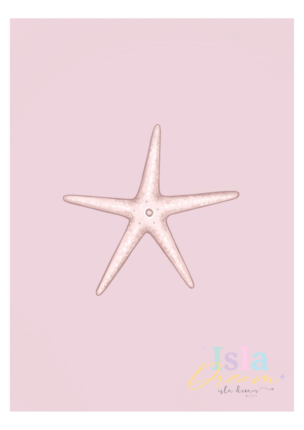 Mermaid Starfish Print - Pink & Mint