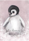Romeo the baby penguin print: available in pink/grey - Isla Dream Prints