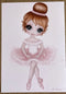 Seconds SALE - A3 Ruby the ballerina in pink - Isla Dream Prints
