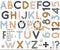 Alphabet & Numbers fabric wall decals- multiple colours available - Isla Dream Prints