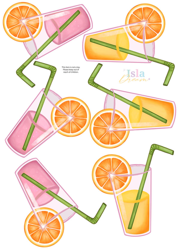 Cute Fruit Drink Wall Decals