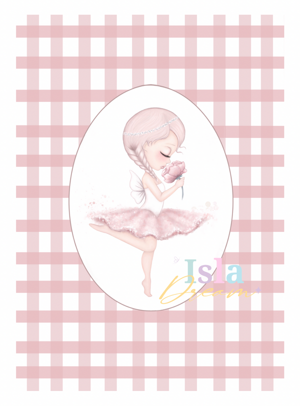 Crysta the Ballerina Fairy Print- background