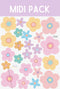 Pastel Rainbow Flower Wall Decals - Mini & Midi