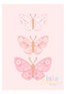 Floral Butterfly Trio Print - Pink