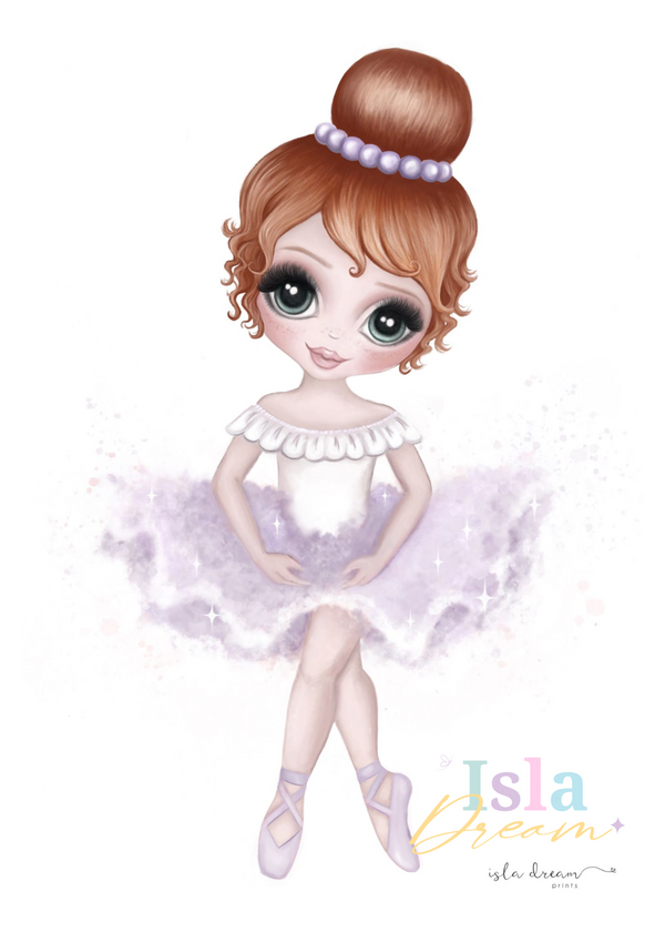 Ruby the Ballerina Print - Lilac