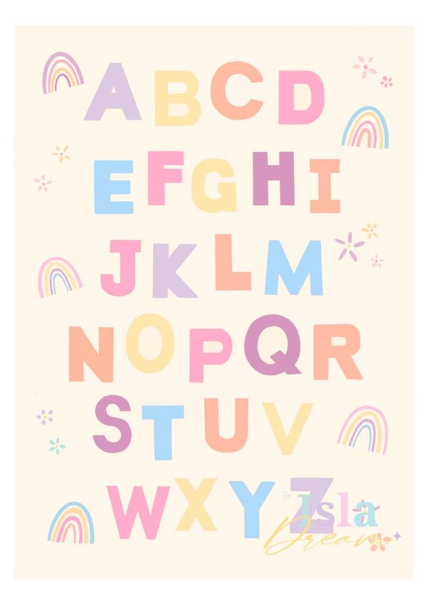 Rainbow Alphabet Print - Pastel