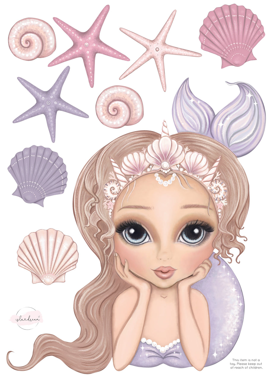 Melody the Mermaid Wall Decals - A3 & A2