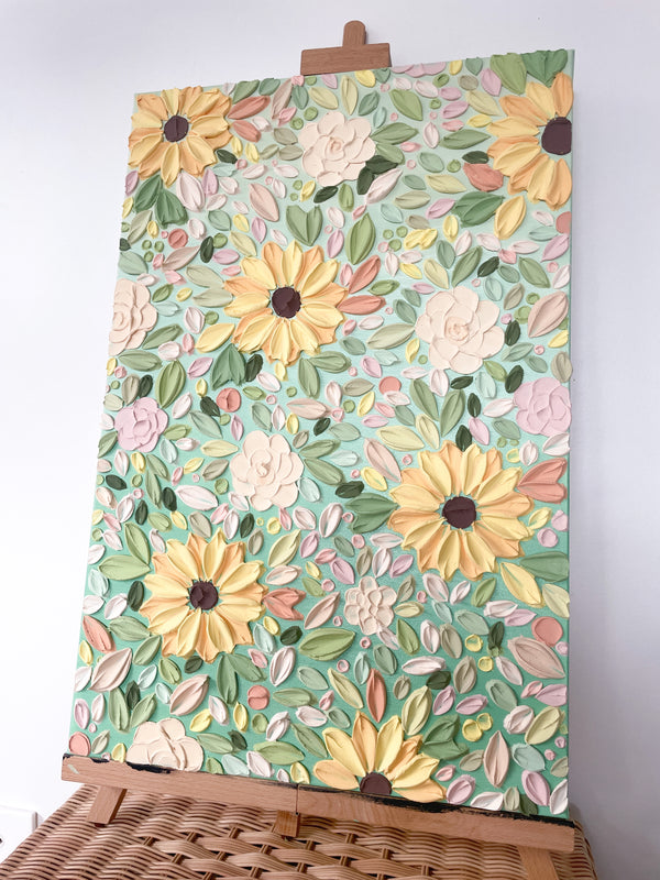 ‘Sunflower garden- new’ Original Textured Artwork On Canvas