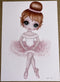 Seconds SALE - A3 Ruby the ballerina in pink - Isla Dream Prints