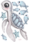 Sea Creatures - Fabric Wall Decals various sizes - Isla Dream Prints