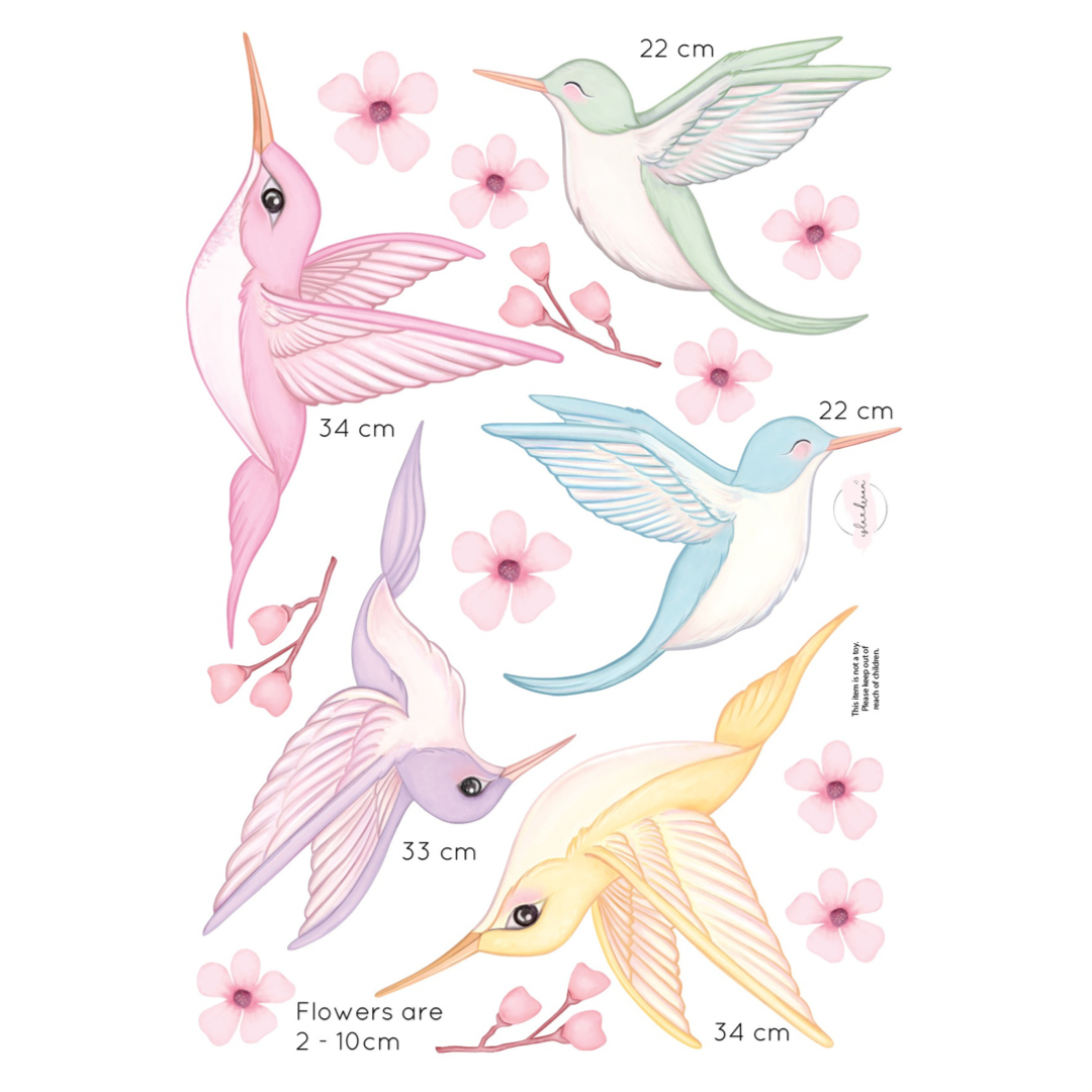 Whimsical Birds Wall Decals