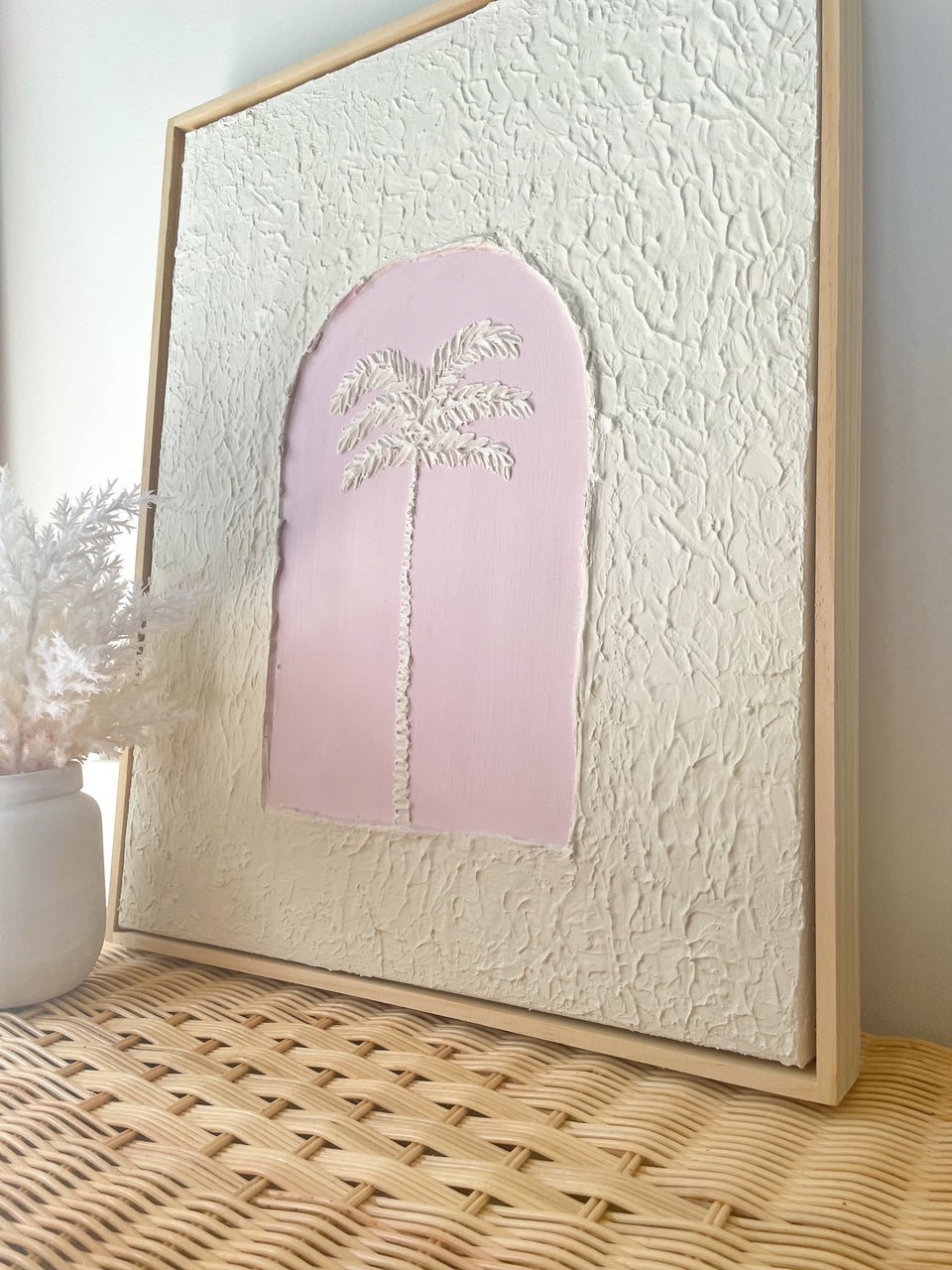 ‘Pink Palm’- Original Textured Artwork On Canvas