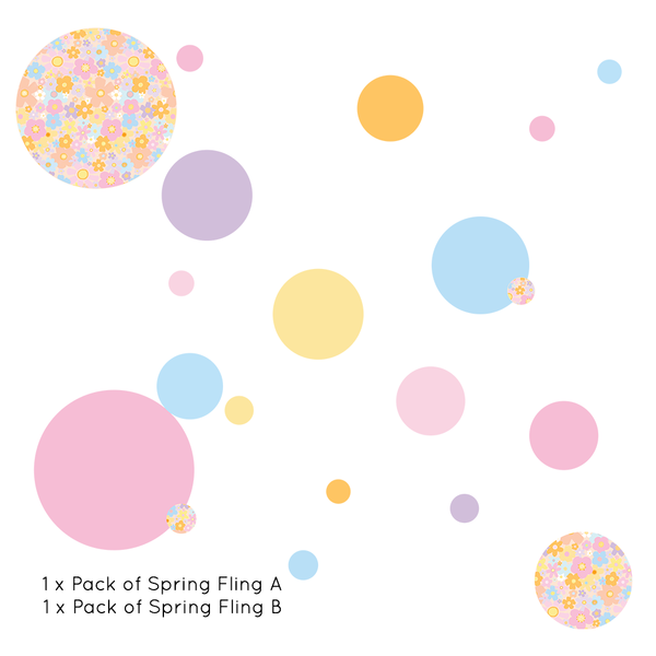 Spring Fling Flower Uber Circles Wall Decals