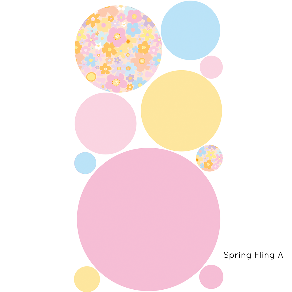 Spring Fling Flower Uber Circles Wall Decals